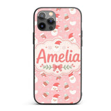 Cute Santa Claus Mittens Socks Christmas Seamless Custom Name Protective Phone Case Mobile Cover Durable Everyday Smartphone Shock Resistant