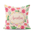 Custom Name Watercolor Christmas Poinsettia Tree Festive Pattern Square Filled Cushion Throw Pillow Sofa Bed Home Decor Zip Washable UK Made