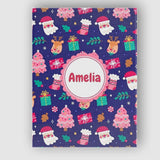 Personalised Name Cute Santa Reindeer Tree Custom  Unique Gift Idea Elegant Feature Canvas Wall Art Print Decor Picture Ready to Hang
