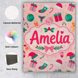 Personalised Name Cute Gingerbread Candy Custom  Unique Gift Idea Elegant Feature Canvas Wall Art Print Decor Picture Ready to Hang