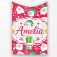 Cute Santa Snowman Gift Merry Christmas Seamless Pattern Lovely  Personalised Custom Name Super Soft Fleece Blanket Bed Sofa Throw