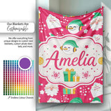 Cute Santa Snowman Gift Merry Christmas Seamless Pattern Lovely  Personalised Custom Name Super Soft Fleece Blanket Bed Sofa Throw