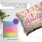 Custom Name Luxury Champagne Gold Glitter Party Seamless Pattern Square Filled Cushion Throw Pillow Sofa Bed Home Decor Zip Washable UK Made