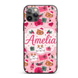 Cute Christmas Cats Gifts Baubles Printed Design Custom Name Protective Phone Case Mobile Cover Durable Everyday Smartphone Shock Resistant
