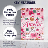 Personalised Name Cute Christmas Cats Gifts Custom  Bespoke Interior Contemporary Canvas Wall Art Print Decor Picture Ready to Hang