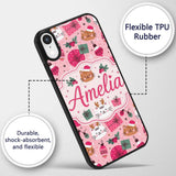 Cute Christmas Cats Gifts Baubles Printed Design Custom Name Protective Phone Case Mobile Cover Durable Everyday Smartphone Shock Resistant