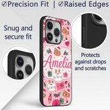 Cute Christmas Cats Gifts Baubles Printed Design Custom Name Protective Phone Case Mobile Cover Durable Everyday Smartphone Shock Resistant