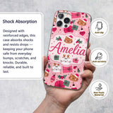 Cute Christmas Cats Gifts Baubles Printed Design Custom Name Protective Phone Case Mobile Cover Durable Everyday Smartphone Shock Resistant