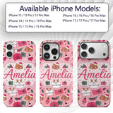 Cute Christmas Cats Gifts Baubles Printed Design Custom Name Protective Phone Case Mobile Cover Durable Everyday Smartphone Shock Resistant