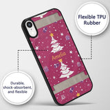White Christmas Tree Star Gift Festive Seamless Custom Name Protective Phone Case Mobile Cover Durable Everyday Smartphone Shock Resistant