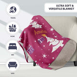 White Christmas Tree Star Gift Festive Seamless Pattern Lovely  Personalised Custom Name Super Soft Fleece Blanket Bed Sofa Throw