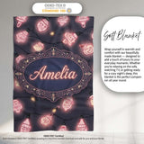 Cute Christmas Light Bulbs Festive Glow Seamless Pattern Lovely  Personalised Custom Name Super Soft Fleece Blanket Bed Sofa Throw