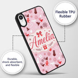Cute Christmas Snowman Reindeer Gift Seamless Custom Name Protective Phone Case Mobile Cover Durable Everyday Smartphone Shock Resistant