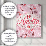 Personalised Name Cute Christmas Snowman Custom  Unique Gift Idea Elegant Feature Canvas Wall Art Print Decor Picture Ready to Hang