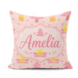 Custom Name Cute Pink Christmas Tree Hearts Seamless Pattern Square Filled Cushion Throw Pillow Sofa Bed Home Decor Zip Washable UK Made