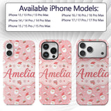Cute Santa Face Mittens Snowflake Printed Design Custom Name Protective Phone Case Mobile Cover Durable Everyday Smartphone Shock Resistant