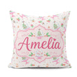 Custom Name Watercolor Christmas Snow Globe Tree Holly Seamless Square Filled Cushion Throw Pillow Sofa Bed Home Decor Zip Washable UK Made