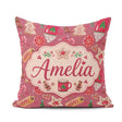 Custom Name Festive Christmas Candy Cookie Orange Pattern Lovely Square Filled Cushion Throw Pillow Sofa Bed Home Decor Zip Washable UK Made