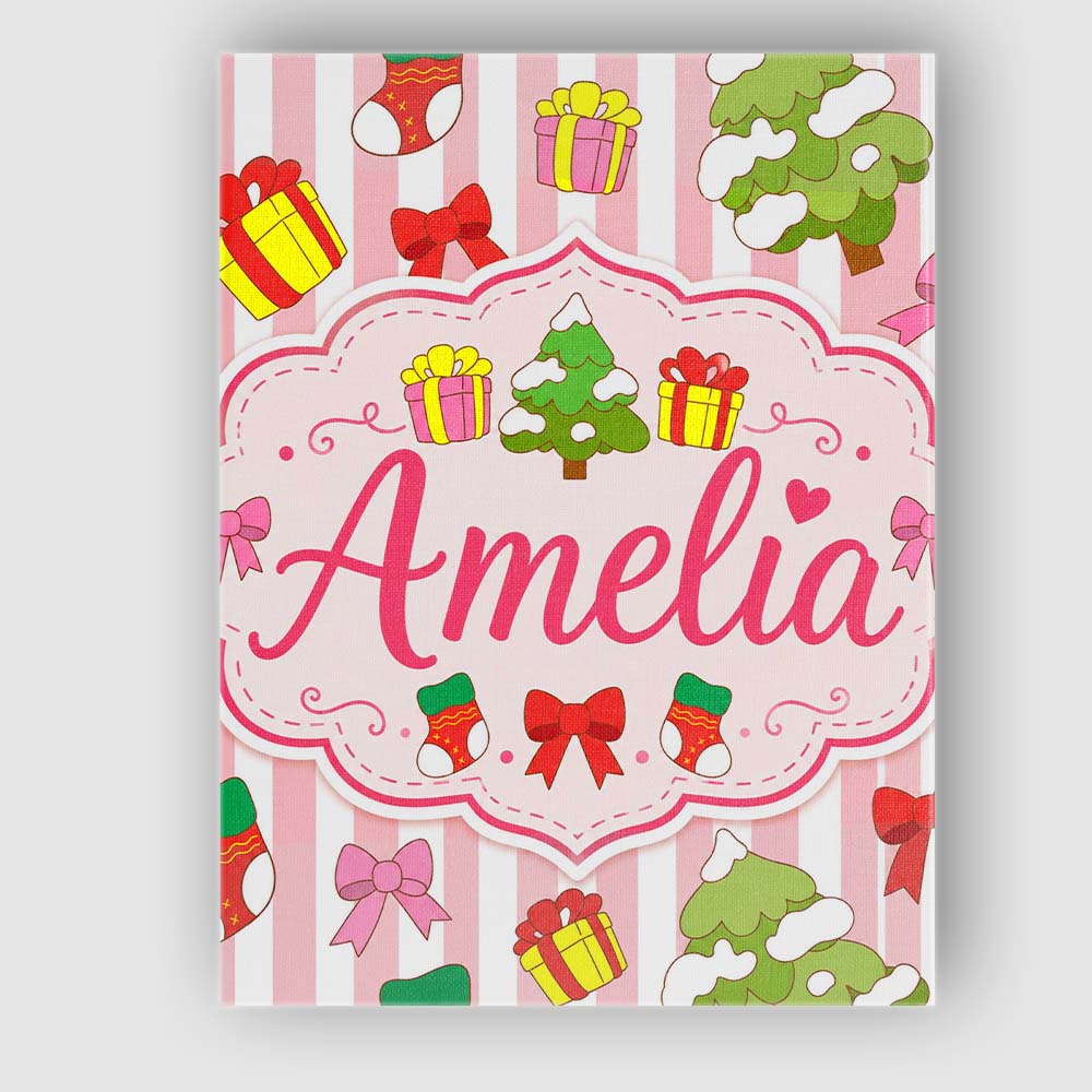 Personalised Name Cute Christmas Gifts Custom  Modern Room Accent Elegant Feature Canvas Wall Art Print Decor Picture Ready to Hang