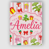 Personalised Name Cute Christmas Gifts Custom  Modern Room Accent Elegant Feature Canvas Wall Art Print Decor Picture Ready to Hang