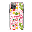 Cute Christmas Gifts Stockings Printed Design Custom Name Protective Phone Case Mobile Cover Durable Everyday Smartphone Shock Resistant