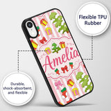 Cute Christmas Gifts Stockings Printed Design Custom Name Protective Phone Case Mobile Cover Durable Everyday Smartphone Shock Resistant