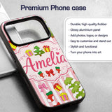 Cute Christmas Gifts Stockings Printed Design Custom Name Protective Phone Case Mobile Cover Durable Everyday Smartphone Shock Resistant