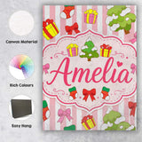 Personalised Name Cute Christmas Gifts Custom  Modern Room Accent Elegant Feature Canvas Wall Art Print Decor Picture Ready to Hang
