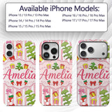 Cute Christmas Gifts Stockings Printed Design Custom Name Protective Phone Case Mobile Cover Durable Everyday Smartphone Shock Resistant