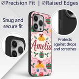 Cute Christmas Bells Baubles Holly Gift Seamless Custom Name Protective Phone Case Mobile Cover Durable Everyday Smartphone Shock Resistant