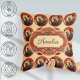 Custom Name Mountain Circle Seamless Pattern Woodland Wildlife Square Filled Cushion Throw Pillow Sofa Bed Home Decor Zip Washable UK Made