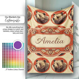 Bear Mountain Circle Seamless Pattern Rustic Woodland Wildlife  Personalised Custom Name Super Soft Fleece Blanket Bed Sofa Throw