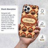 Bear Mountain Circle Seamless Pattern Rustic Custom Name Protective Phone Case Mobile Cover Durable Everyday Smartphone Shock Resistant