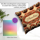 Custom Name Mountain Circle Seamless Pattern Woodland Wildlife Square Filled Cushion Throw Pillow Sofa Bed Home Decor Zip Washable UK Made
