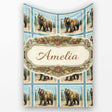 Bear Mountain Circle Seamless Pattern Classic Nature Wildlife Design  Personalised Custom Name Super Soft Fleece Blanket Bed Sofa Throw