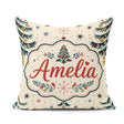 Custom Name Christmas Tree Ornament Starburst Seamless Pattern Square Filled Cushion Throw Pillow Sofa Bed Home Decor Zip Washable UK Made