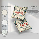Custom Name Christmas Tree Ornament Starburst Seamless Pattern Square Filled Cushion Throw Pillow Sofa Bed Home Decor Zip Washable UK Made