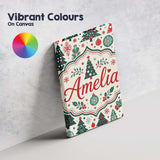 Personalised Name Christmas Trees, Ornaments Custom Bespoke  Contemporary Display Canvas Wall Art Print Decor Picture Ready to Hang