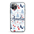 Christmas Gifts Stockings Mittens Printed Design Custom Name Protective Phone Case Mobile Cover Durable Everyday Smartphone Shock Resistant