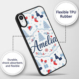 Christmas Gifts Stockings Mittens Printed Design Custom Name Protective Phone Case Mobile Cover Durable Everyday Smartphone Shock Resistant