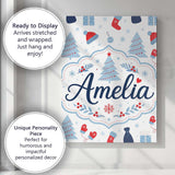 Personalised Name Christmas Gifts Stockings Custom  Bespoke Interior Contemporary Canvas Wall Art Print Decor Picture Ready to Hang