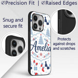 Christmas Gifts Stockings Mittens Printed Design Custom Name Protective Phone Case Mobile Cover Durable Everyday Smartphone Shock Resistant