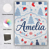 Personalised Name Christmas Gifts Stockings Custom  Bespoke Interior Contemporary Canvas Wall Art Print Decor Picture Ready to Hang