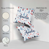 Custom Name Christmas Gifts Stockings Mittens and Trees Seamless Square Filled Cushion Throw Pillow Sofa Bed Home Decor Zip Washable UK Made