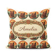 Custom Name Portrait Circle Seamless Pattern Forest Illustration Square Filled Cushion Throw Pillow Sofa Bed Home Decor Zip Washable UK Made