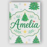 Personalised Name Decorated Christmas Trees Custom  Bespoke Interior Contemporary Canvas Wall Art Print Decor Picture Ready to Hang