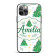 Decorated Christmas Trees with Printed Design Custom Name Protective Phone Case Mobile Cover Durable Everyday Smartphone Shock Resistant