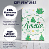 Personalised Name Decorated Christmas Trees Custom  Bespoke Interior Contemporary Canvas Wall Art Print Decor Picture Ready to Hang