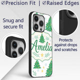 Decorated Christmas Trees with Printed Design Custom Name Protective Phone Case Mobile Cover Durable Everyday Smartphone Shock Resistant