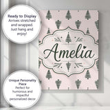 Personalised Name Minimal Line Christmas Custom  Unique Gift Idea Elegant Feature Canvas Wall Art Print Decor Picture Ready to Hang
